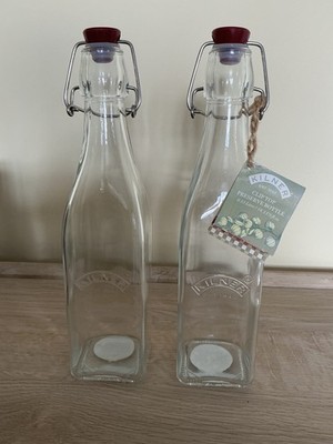 Kilner Clip Top Glas Einmach Vorratsflasche Olivenöl Dressing 0,55 Liter x 2