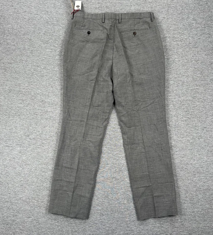 Брюки мужские Banana Republic 34x30 серые шерстяные льняные Heritage Tessuti Sondrio НОВЫЕ - Изображение 2 из 4