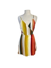 Lumiere Striped Mini Wrap Dress Size Medium Reformation Stylish Chic Night Out