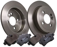 2x Solid Brake Discs and Pads fits MINI CONVERTIBLE ONE R57 1.6 Rear 09 to 15