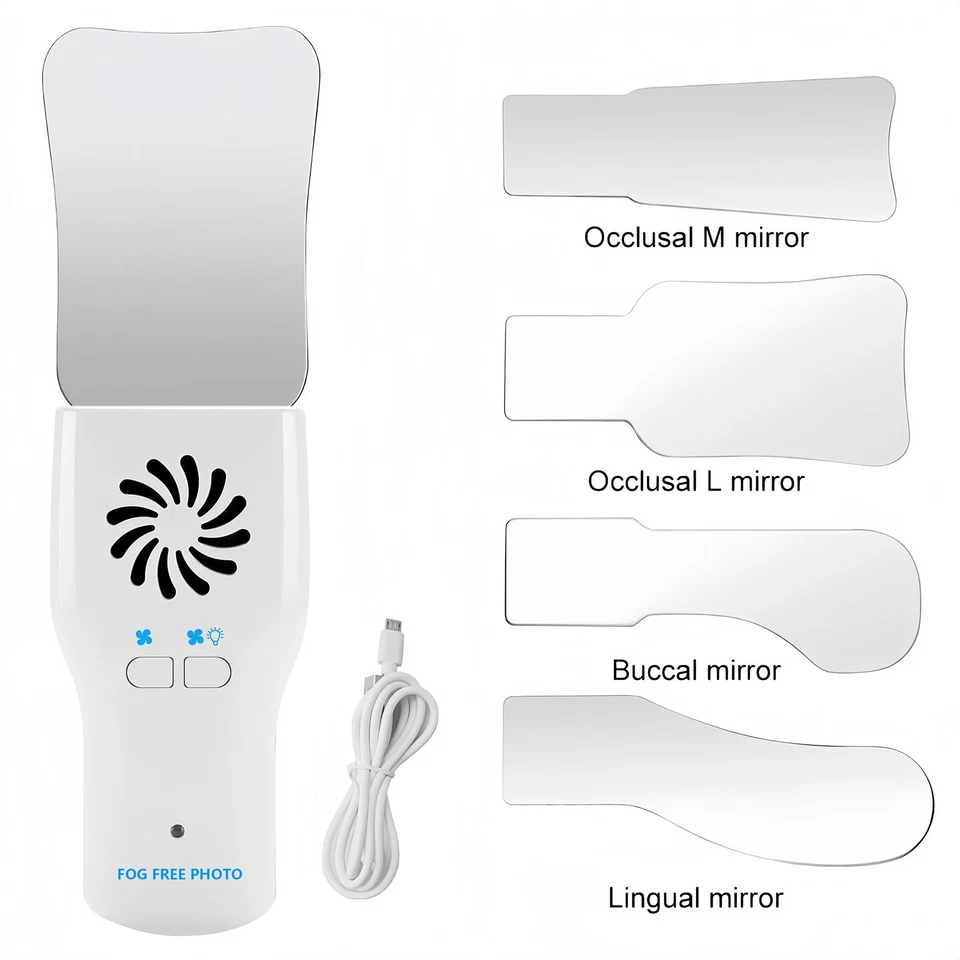 Espejo dental oclusal sin niebla LED sistema fotográfico intraoral reflector 4*espejo Foto 2 de 4