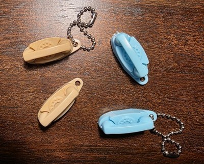 Vintage Mini Princess Phone Keychain - Rotary Dial -2 Different Colors