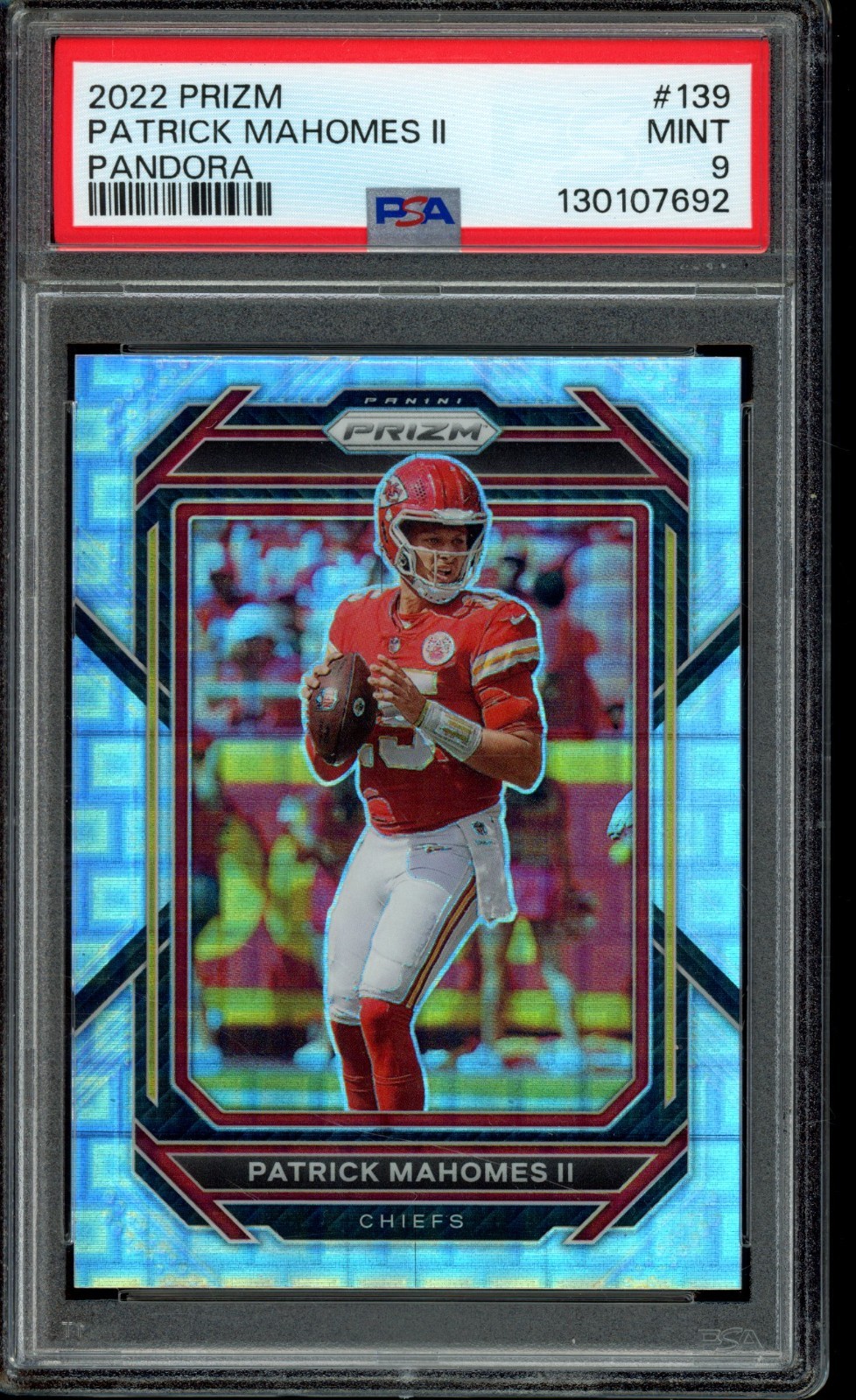 2022 Panini Pandora Prizm #139 Patrick Mahomes II Chiefs / 400 PSA 9