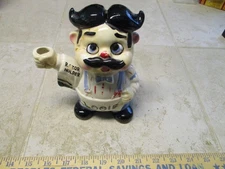 VTG "LOOIE " The Razor Holder & Blade Bank Shaving Barber Collectible Ceramic