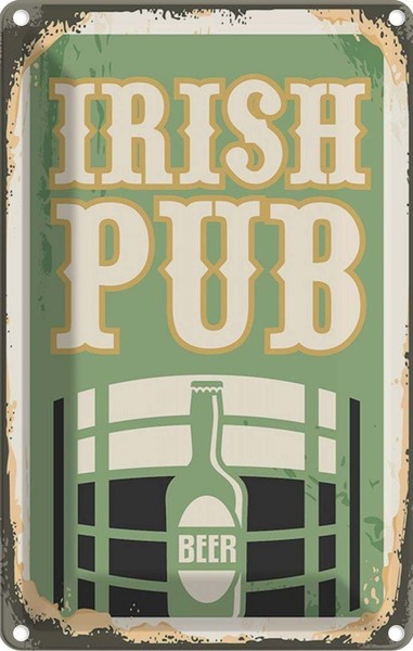 Blechschild 30X20 Cm Irish Pub Beer Bier Alkohol Essen Trinken Bar Club Deko Ges-image