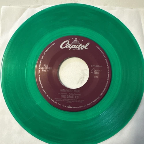 GREEN VINYL JUKE BOX 45 NOWHERE MAN WHAT GOES ON  MINT  BEATLES