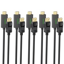 DisplayPort to HDMI Cable 6ft 5-Pack, Display Port DP to HDMI Cable 6 feet ...