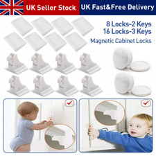 Invisible Magnetic Baby Child Pet Proof Cupboard Door Drawer Safety Lock UK Sell