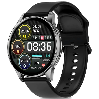 Bluetooth Smartwatch Herren Damen mit Telefonfunktion Sprachassiste Blutdruck DE - Bild 1 von 4