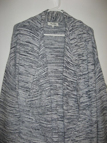 MISS SHOP NAVY/WHITE LONG CARDIGAN SIZE XS/S - Picture 2 of 3