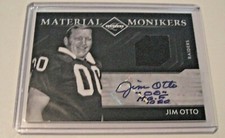 JIM OTTO 2011 LEAF MATERIAL MONIKERS GAME USED JERSEY AUTO 14/50 SIGNED CARD