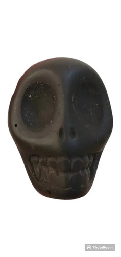 Black Howlite Beas Skull Head Bead Gemstone Crystal Figurine 1" Healing Stone