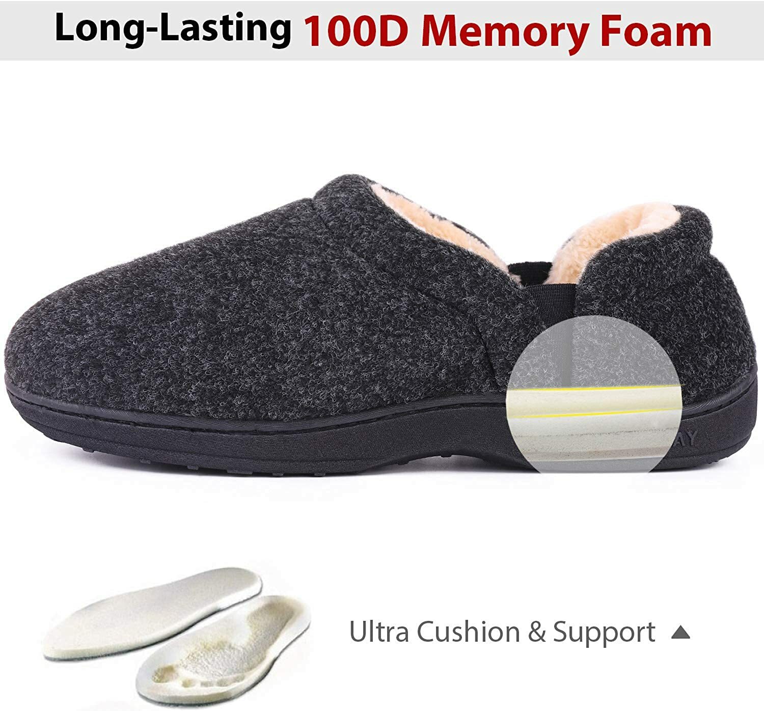 Memory Foam Slippers Comfy House Shoes 