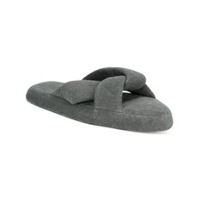 Jenni Terry Cloth Crossband Slide Slippers Gray Size S 7000148