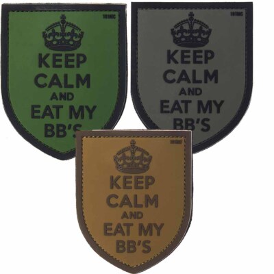 3D Rubber Patch Keep Calm And Eat My BB's Emblem Abzeichen Aufnäher