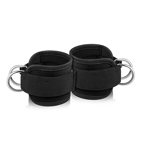 D-Ring Ankle Cuffs Leg Strength Trainer Cable Ankle Straps Gym Workouts Double   - Picture 3 of 12