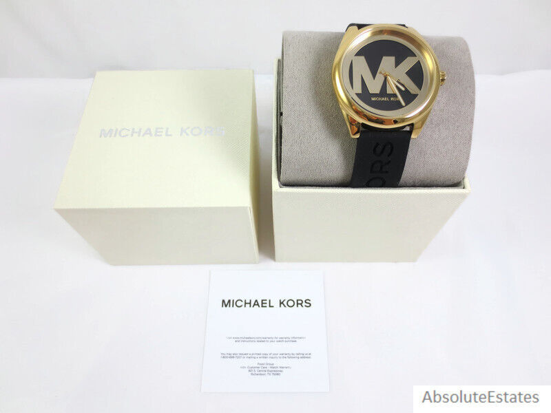 NEW Michael Kors Janelle Jan Black & Gold Watch MK7313 NIB + NEW Michael Kors Janelle Jan Black & Gold Watch MK7313 NIB +