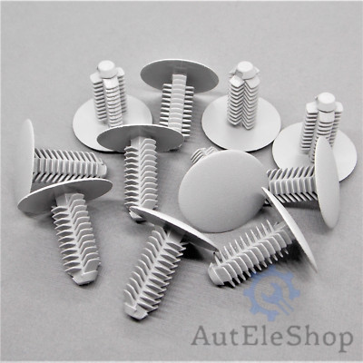10x Befestigung Klips 9mm Verkleidung Clips Halter Panel Grau Universal