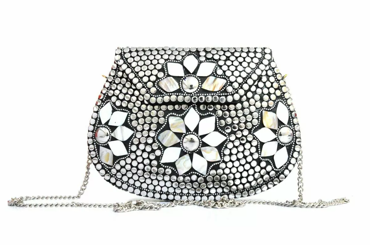 New Design Meenakari Stone Fashionable Hand Bag Clutch Sling Bag For Women's