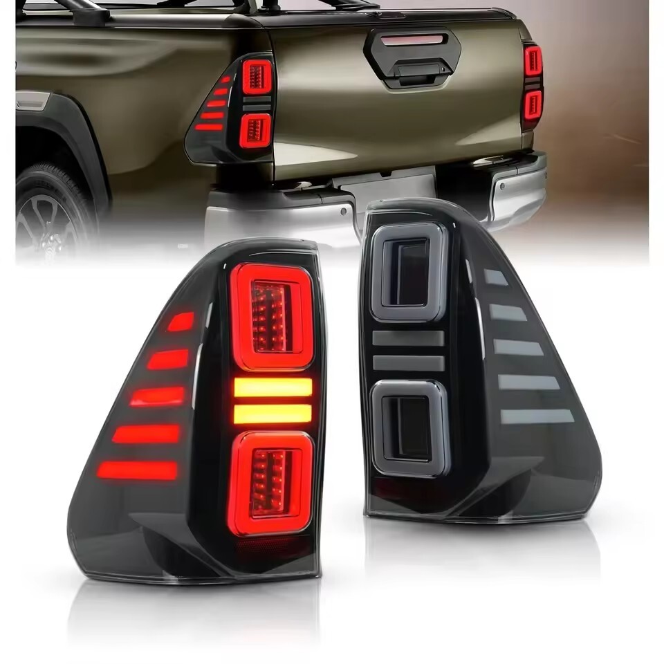 Pair LED Taillights Turn Signal Brake Lamp for Toyota Hilux/VIGO/REVO 2015-2022