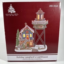Enchanted Forest Holiday Langfords Lighthouse Lighted Christmas Decor w/ Box