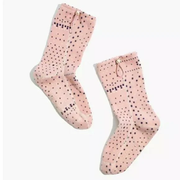Madewell Calcetines Zapatilla Olvidados Pétalo Rosa Felpa Vellón Acogedor L/XL (9-11) NUEVO CON ETIQUETAS Foto 2 de 4