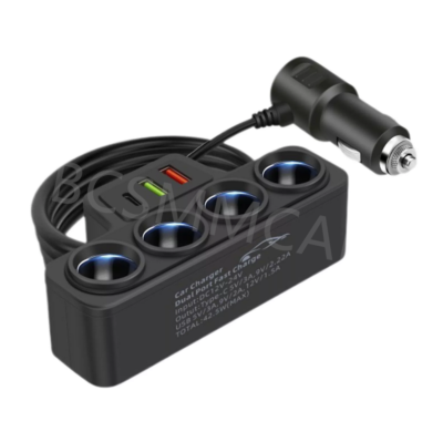 dual port cigarette lighter adapter CableVantage Black Car Splitter Charger Power Socket 12v Auto Outlet The device can be rotated 360 degree Dual USB Cigarette Lighter Socket