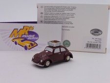 Schuco Piccolo 05617 # VW Käfer dunkelrot " Reisezeit " mit Gepäckträger Lim.Ed.