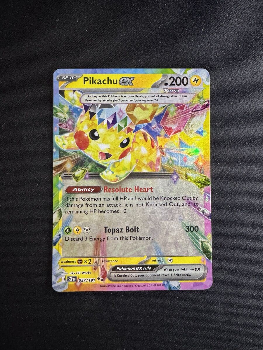 Pikachu ex 057/191 Double Rare Pokemon Surging Sparks 2024 Pikachu ex 057/191 Double Rare Pokemon Surging Sparks 2024