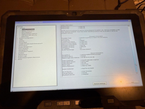 #3 Dell Latitude 12 Rugged 7212 i5 -7300U 2.6GHZ 8GB 256GB 11.6" Touch W11P - Picture 2 of 4