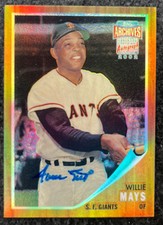 WILLIE MAYS 2002 Topps Archives Reserve AUTO Autograph on Baseball Card RARE!!!