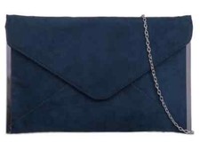Women's Suede Velvet Leather Envelope Clutch Bag Slim Prom Party Evening Handbag
