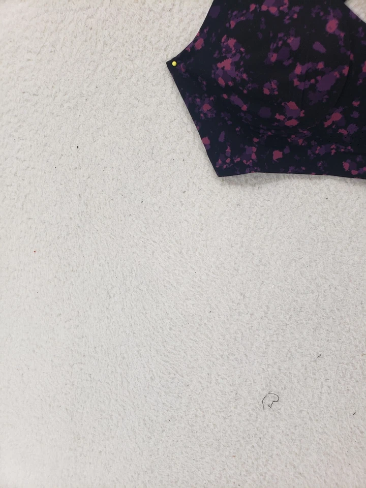 Uniqlo Women Sport Bra Small Purple Spotted Nylon Blend Crossback Activewear - Image 4 of 4