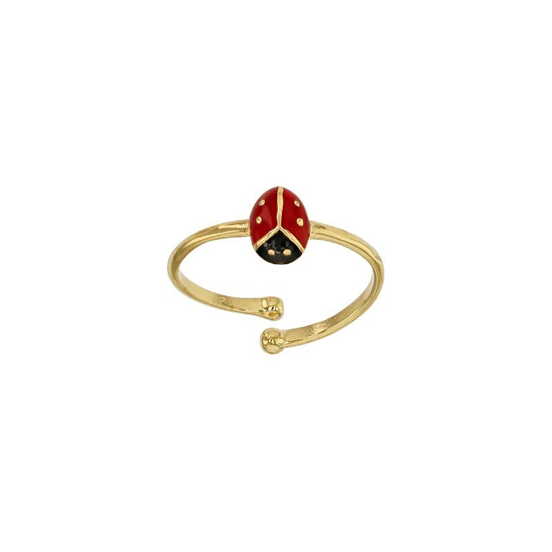 Bague coccinelle en plaqué or 18 carats cadeau de baptême