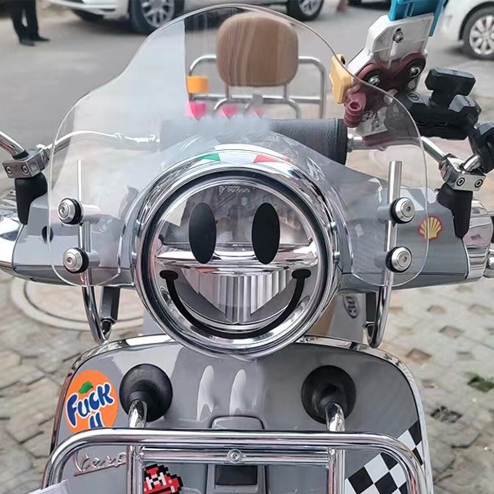 For Vespa Primavera 150 Mini Peacock Motorcycle Screen Small Windscreen ...