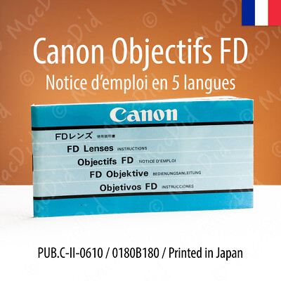 Brochure D'époque / Guide Pour Objectifs Canon FD - Vintage Original (Réf# P-310)