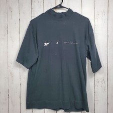 Reebok Pyer Moss Daytona Experiment T-Shirt Black Logo Mock Neck Size Medium GUC