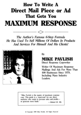 MIKE PAVLISH How To Write Direct Mail Piece Or Ad Gets You Maximum Response RARE