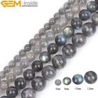 Round Rainbow Labradorite Beads Natural Gemstone Loose Jewellery Making 15"