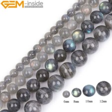 Round Rainbow Labradorite Beads Natural Gemstone Loose Jewellery Making 15"