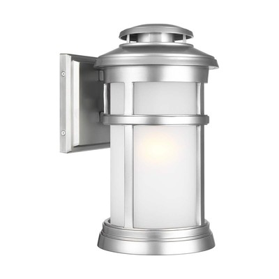 Newport Outdoor Wandleuchte Stahl gebürstet  Feiss FE-NEWPORT-M-PBS