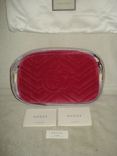 100% AUTHENTIC NEW GUCCI PINK MARMONT CAMERA MATELASSE VELVET SMALL SHOULDER BAG - Picture 3 of 10