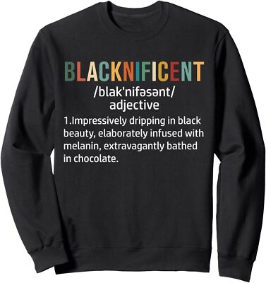 Blacknificent Definition Proud Black History African Unisex Crewneck Sweatshirt