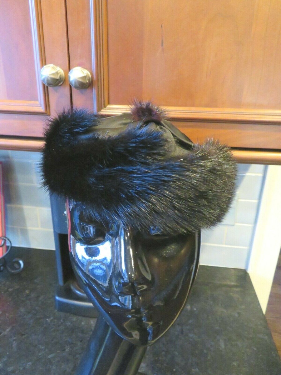 Vintage brown fur MINK cap hat Pillbox Gwen Pennington So  display picture 3