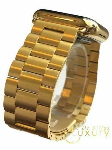 24K Gold Plated 44MM Apple Watch SERIES 4 With Gold Links Band - Image 3 of 4