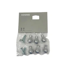 IKEA Kosing Small Silver Kitchen Knobs Drawer Handle Pulls 6 Pack With Hardware