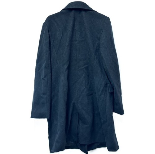 Laundry Womens XL Black Faux Wool Button Up Knotched Collar Coat PREOWNED BV48 - Picture 2 of 3