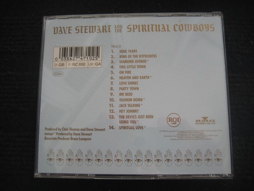 CD  DAVE STEWART and the SPIRITUAL COWBOYS  Same  Neuwertig  EURYTHMICS - Bild 3 von 4
