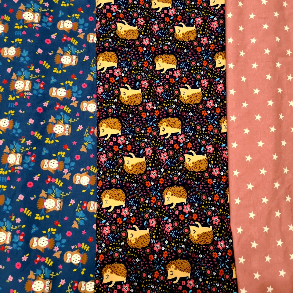 Stoffpaket Herbstmotive 5 Stoffreste Baumwolljersey 30x70cm für Mütze oder Loop - Bild 3 von 4