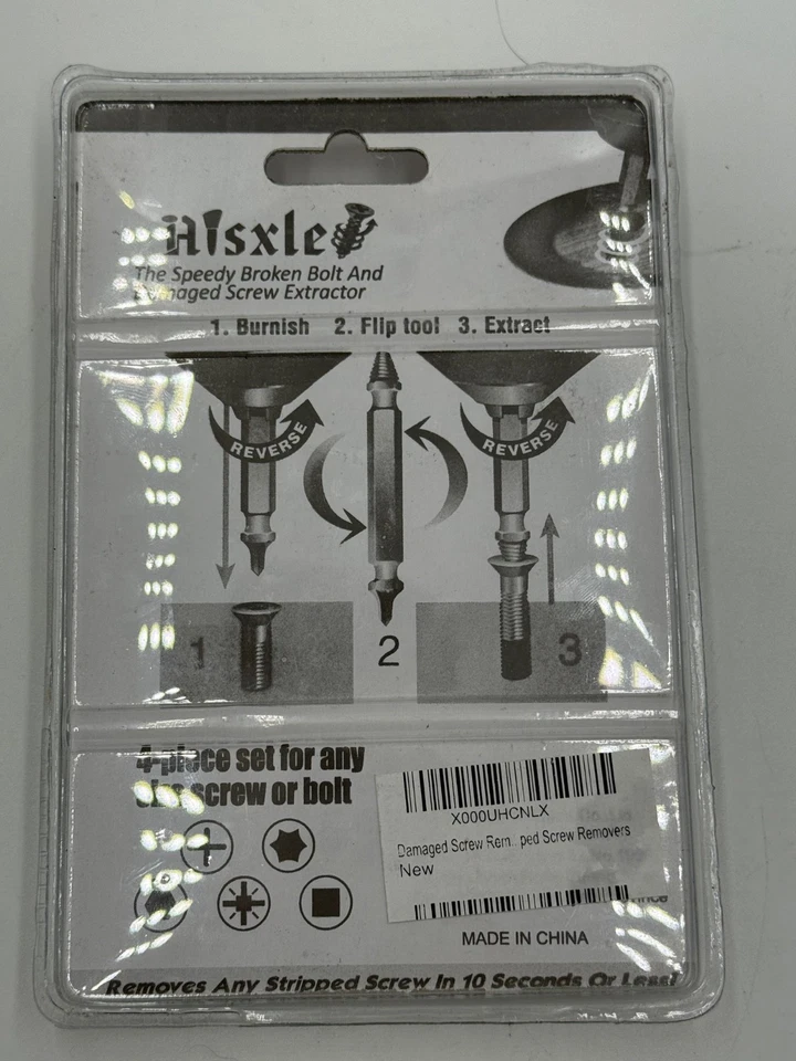 NUEVO Juego de 4 extractores y retiros de tornillos dañados por pasillo Foto 2 de 4